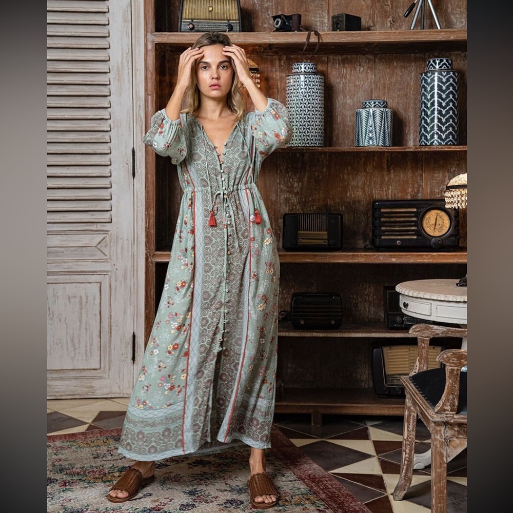 Tulle & Batiste Daydreamer Maxi dress bohemian button up